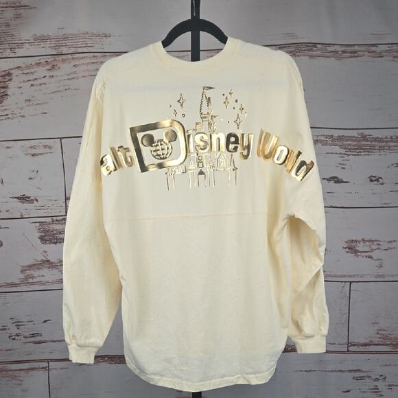 Walt Disneyworld Spirit Jeresy Gold Glitter Size Medium - Picture 1 of 6